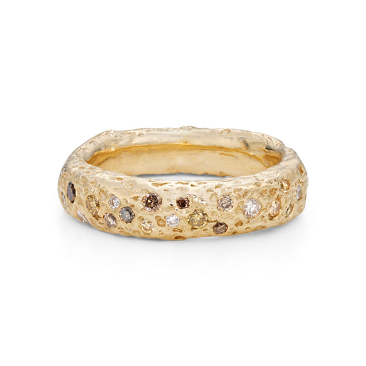 Champagne Studded Urchin Ring