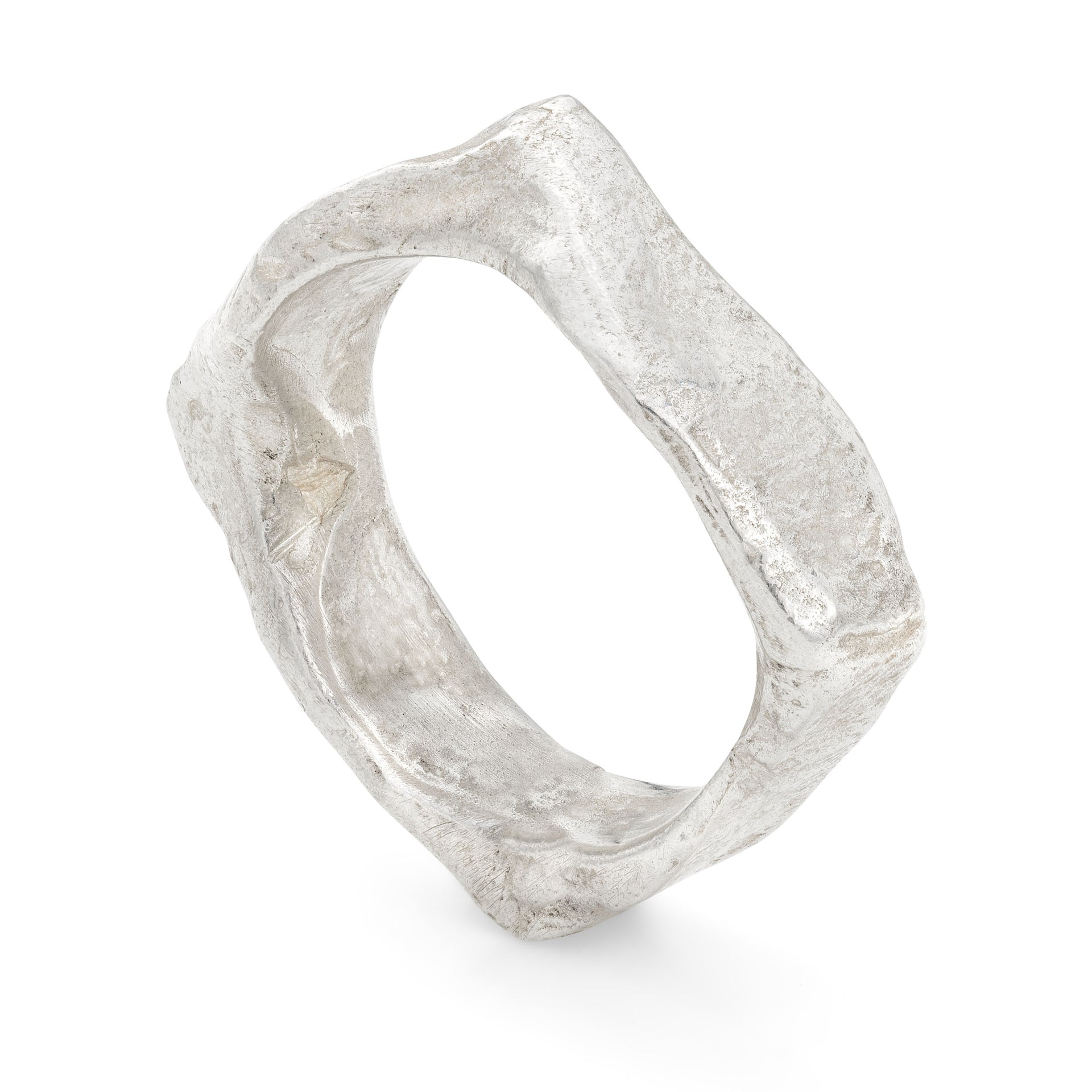 Granite Square Ring Silver