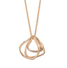 Three irregular rose gold loops move freely on a fine solid gold chain, making a pleasing cluster that gently clink together as they move. Each loop of this unusual pendant is different, following the contours of individual pebbles picked up along Cornwall’s beaches. The loops measure between 1.5cm and 2cm across. A very tactile, effortlessly stylish pendant from this Cornish jewellery designer.