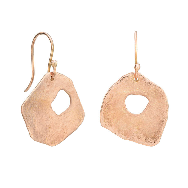 Adder Stone Drop Earrings in 9ct Rose Gold, handmade by Emily Nixon