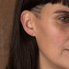 Pink sapphire nugget earrings by Emily Nixon