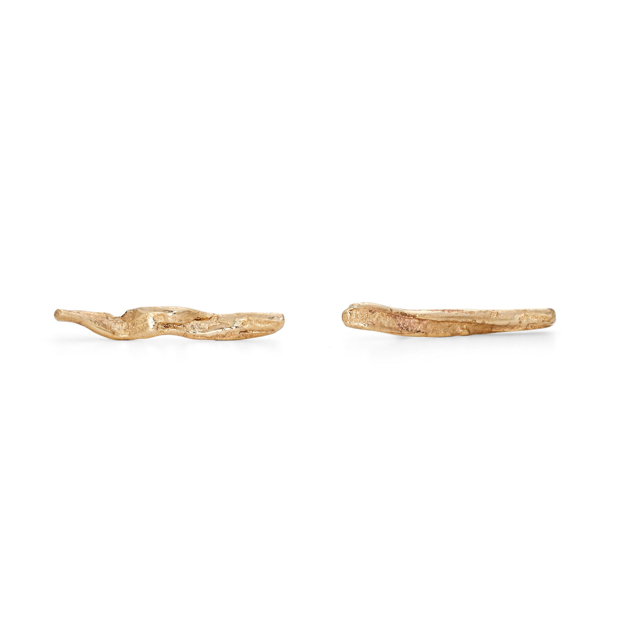 Gold Climber Earrings Textured Organic Emily Nixon
