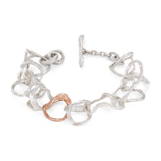 Tangle Bracelet Silver and 9ct Rose Gold