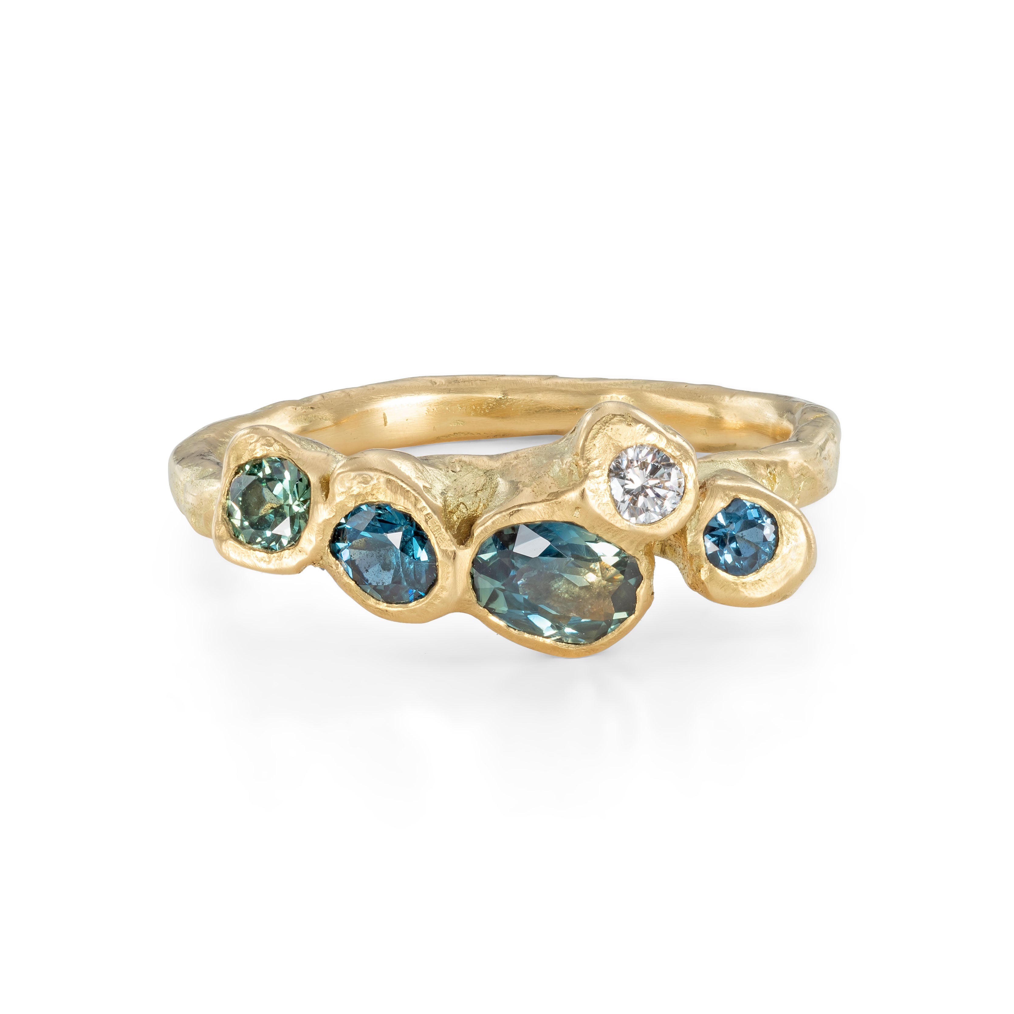 Ocean Inspired Teal sapphire Engagement Ring Emily Nixon