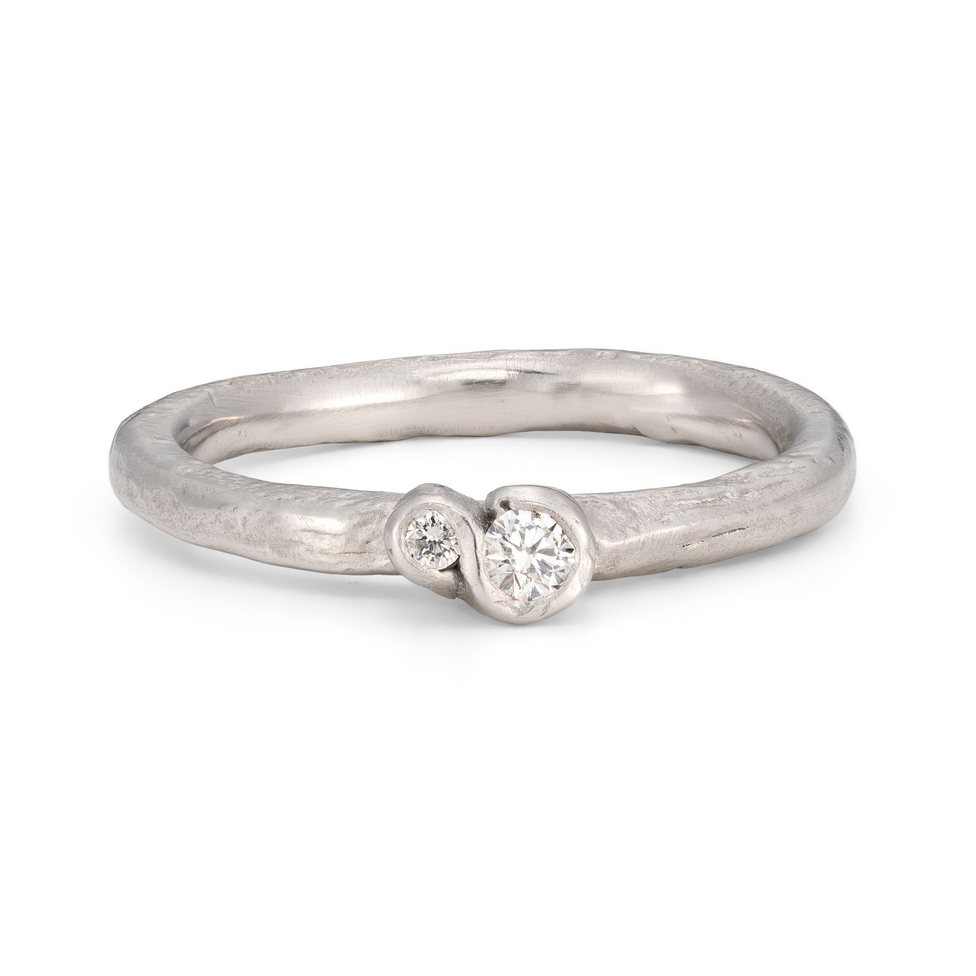 All White Diamond Ring, handmade by Emily Nixon in Cornwall. 