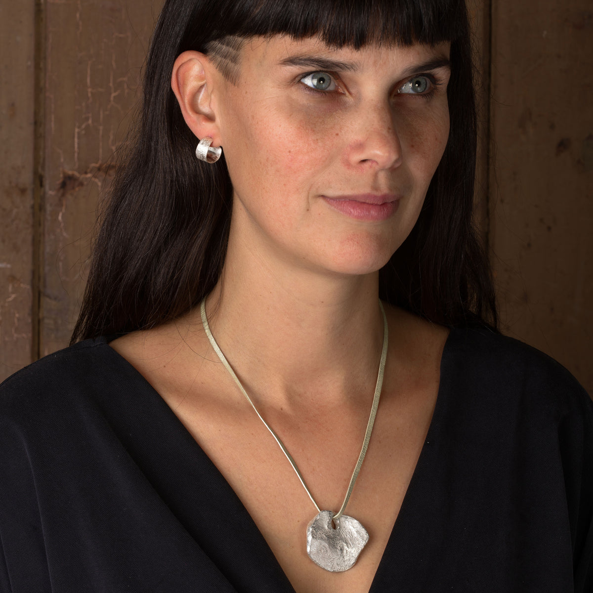 Statement Handcrafted Silver pendant Emily Nixon