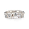 Diamond and recycled platinum engagement ring, designed and handmade by Cornish jeweller Emily Nixon.