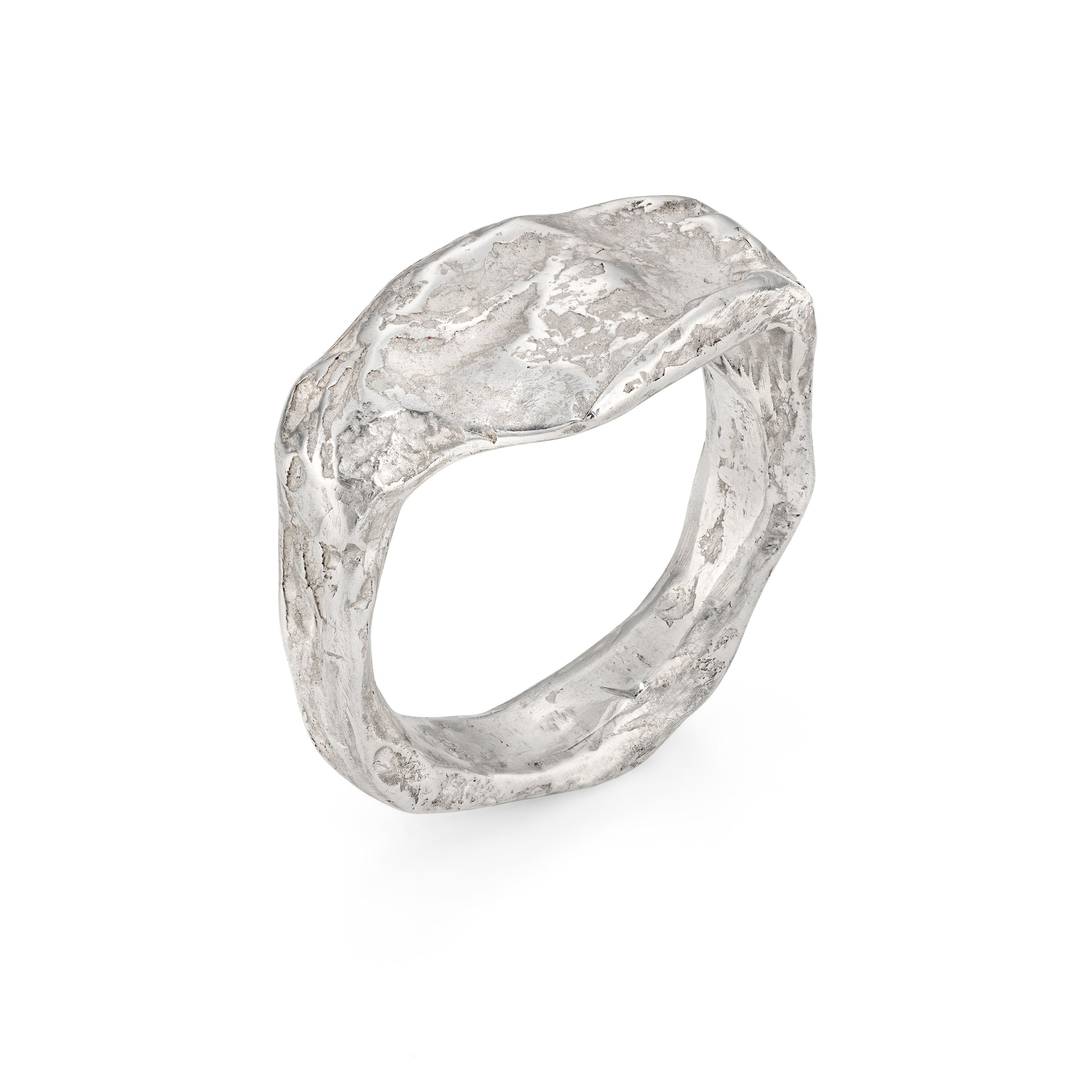 Contemporary signet ring, coastal inspired design, made in Cornwall by Emily Nixon.