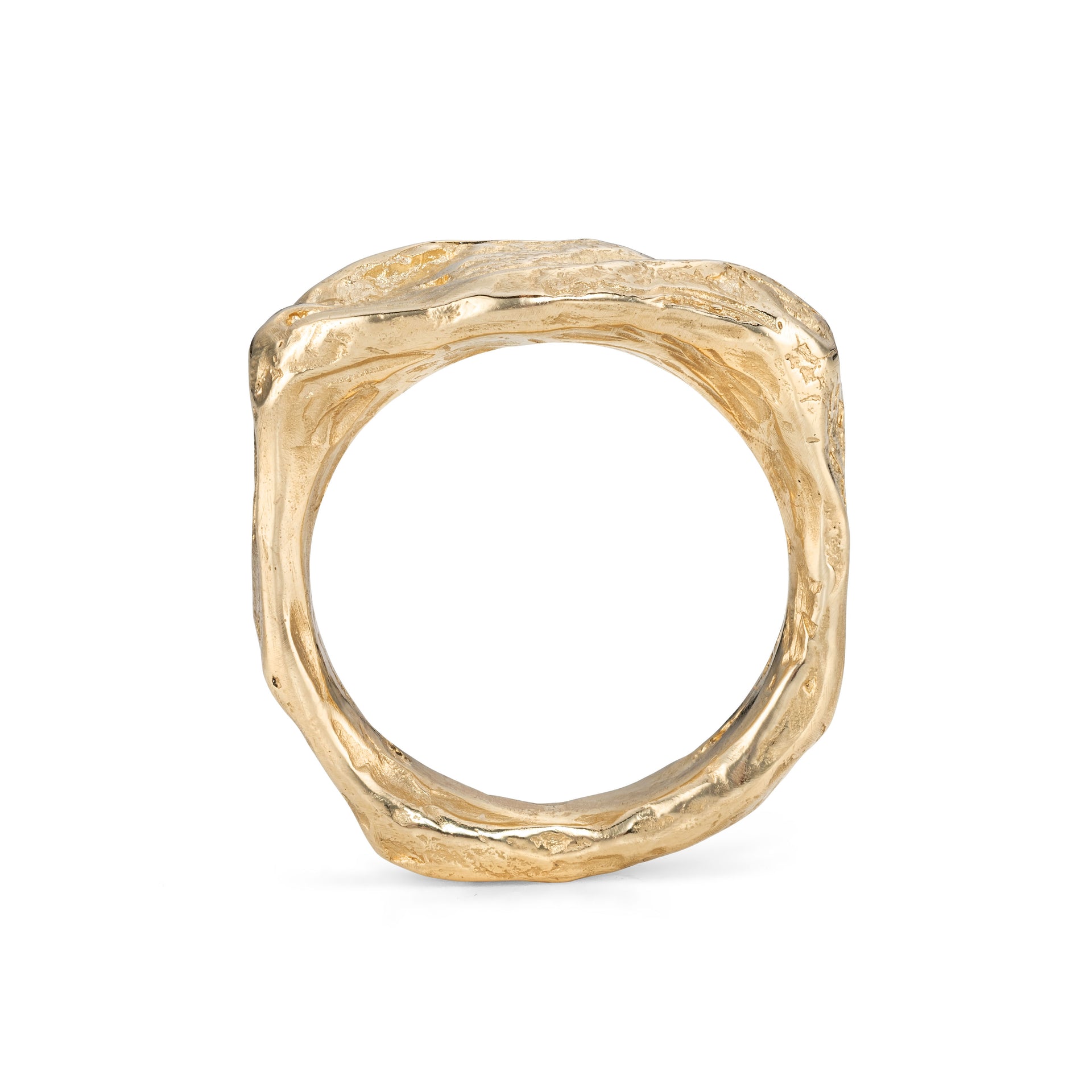 Coastal inspired mens signet ring made from recycled gold. Designed by Cornish jewellery designer - Emily Nixon