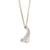 Sculptural Silver pendant on leather cord. Sea worn, coastal inspired design, made in Cornwall by jewellery designer Emily Nixon.