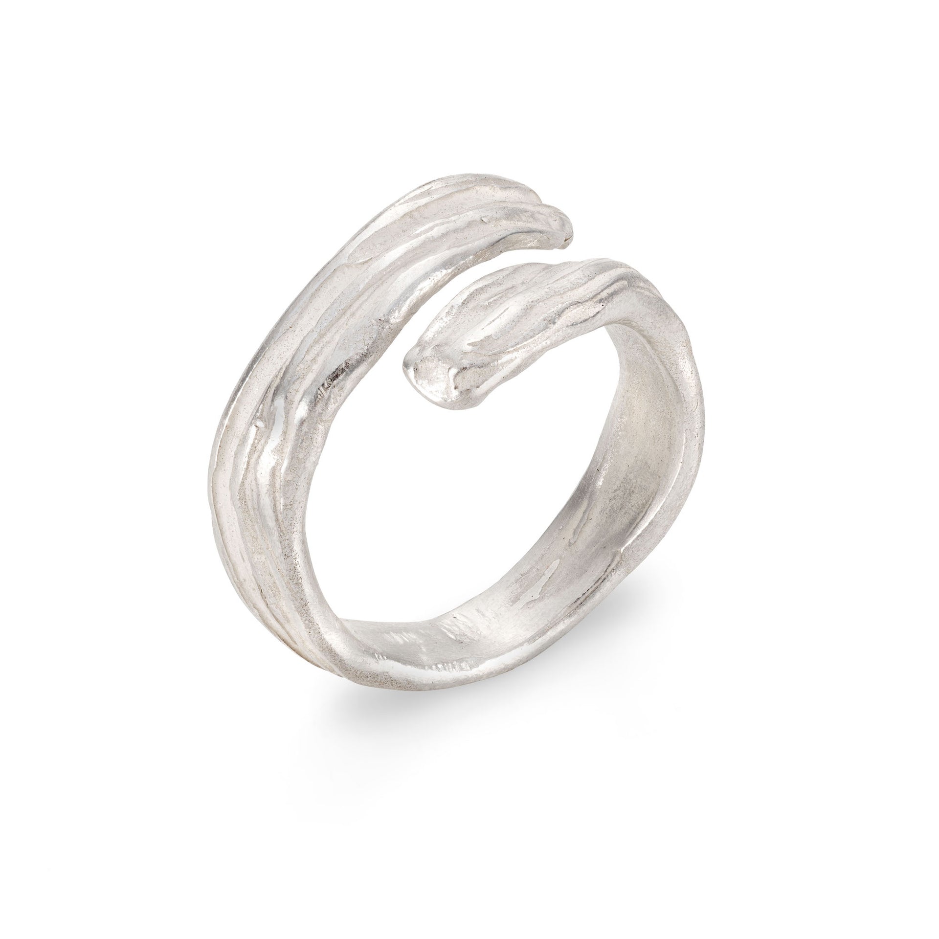 Ripple Wrap Ring Silver