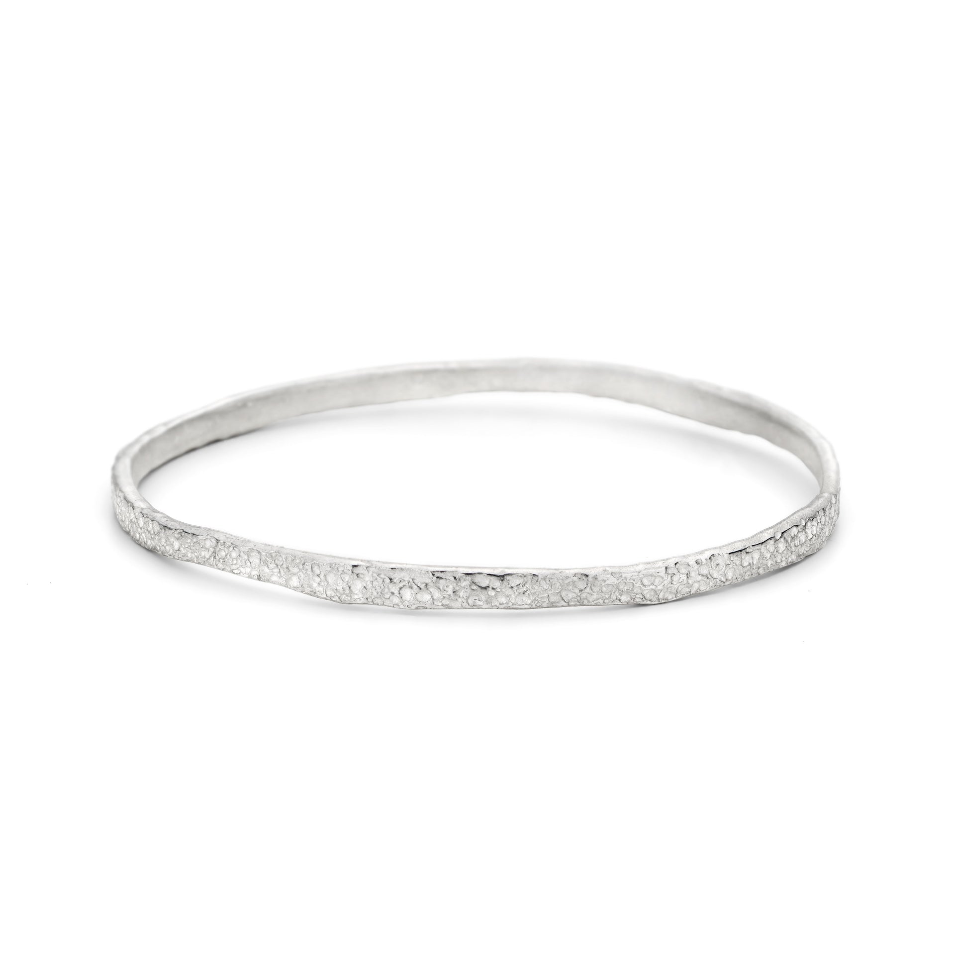 textured silver bangle bracelet